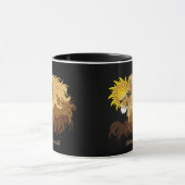 Lion Black Yellow Mandala Sun Tasse (Zentrum)