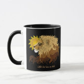 Lion Black Yellow Mandala Sun Tasse (Links)