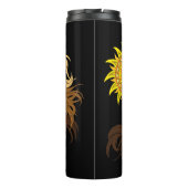Lion Black Yellow Mandala Sun Thermosbecher (Rückseite)