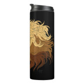 Lion Black Yellow Mandala Sun Thermosbecher (Nach rechts gedreht)