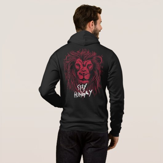 Lion Bleibe Hungry Hoodie (Schwarz voll)