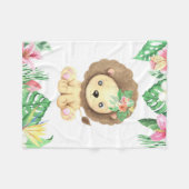 Lion Blume Watercolor Fleecedecke (Vorderseite (Horizontal))