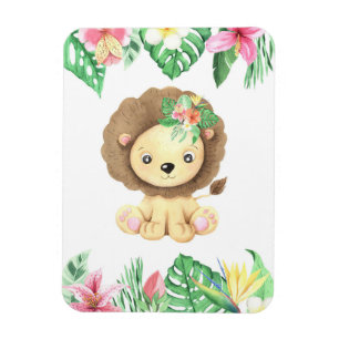 Lion Blume Watercolor Magnet