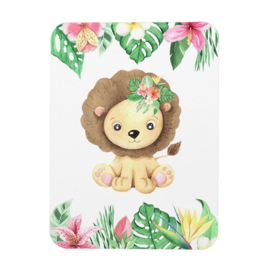 Lion Blume Watercolor Magnet (Vertikal)
