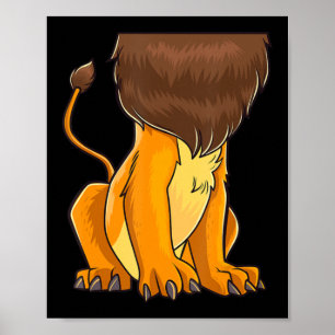 Lion Body Costume Mane Niedlich Headless Fun Löwen Poster