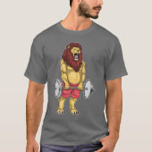 Lion Bodybuilder Dumbell-Bodybuilding T-Shirt (Vorderseite)