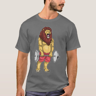 Lion Bodybuilder Dumbell-Bodybuilding T-Shirt