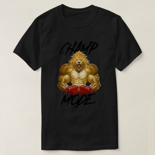 Lion Boing Champ Mode Mixed Martial Arts Kampfkuns T-Shirt (Design vorne)