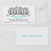 Lion Book End Business Card Visitenkarte (Vorne/Hinten)