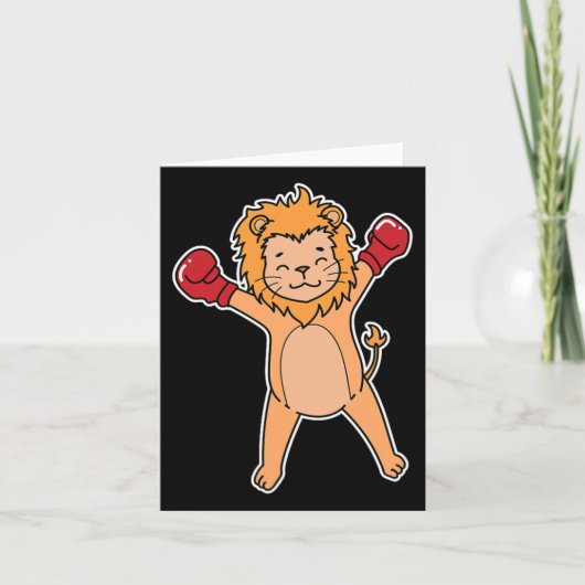 Lion Boxing Karte (Vorderseite)