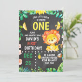 Lion Boy Birthday Party Einladung (Stehend Vorderseite)