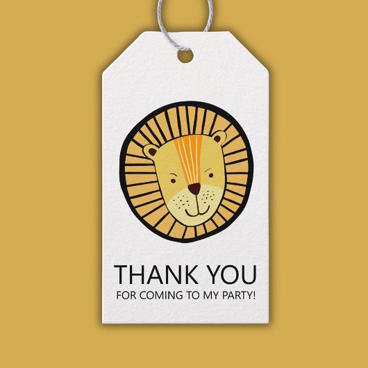 Lion Boys Birthday Party Danke Geschenkanhänger
