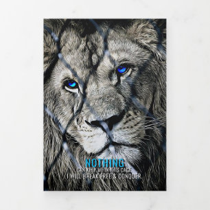 Lion Break Free Dreifach Gefaltete Karte