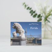Lion Bridge St Augustine Florida Postkarte (Stehend Vorderseite)