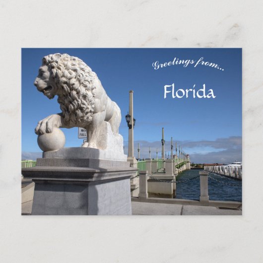 Lion Bridge St Augustine Florida Postkarte (Vorderseite)