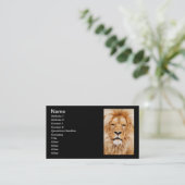 Lion Business Cards Schwarz Visitenkarte (Stehend Vorderseite)