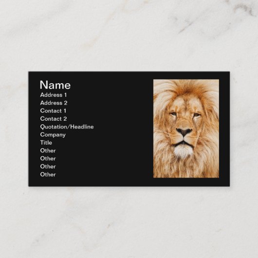 Lion Business Cards Schwarz Visitenkarte (Vorderseite)