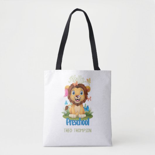 Lion & Butterfly Zurück zur Schule 1. Tag Tasche (Vorderseite)