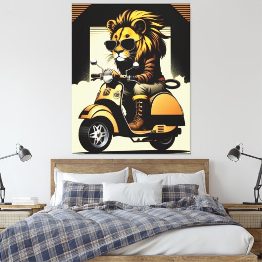 Lion Canvas Print Leinwanddruck (Insitu (Schlafzimmer))