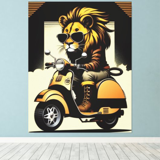 Lion Canvas Print Leinwanddruck (Insitu (Holzboden))