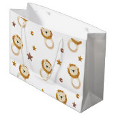 Lion Cartoon Große Geschenktüte (Vorderseite Schrägansicht)