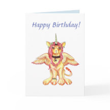 Lion Cat Unicorn Geburtstagkarte