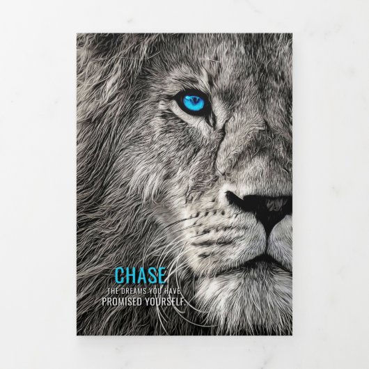 Lion Chase Your Dreams Dreifach Gefaltete Karte (Cover)