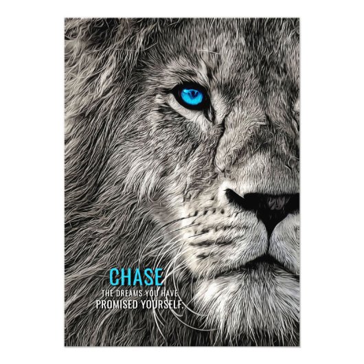 Lion Chase Your Dreams Fotodruck (Vorne)