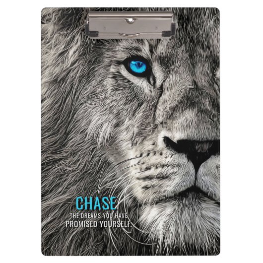 Lion Chase Your Dreams Klemmbrett (Vorderseite)