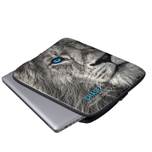Lion Chase Your Dreams Laptopschutzhülle (Vorne Knopf)
