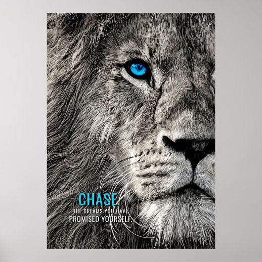 Lion Chase Your Dreams Poster (Vorne)