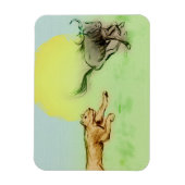 Lion Chasing Buffalo im Wilden Foto Magnet (Vertikal)