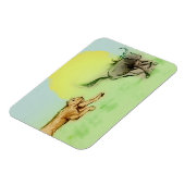 Lion Chasing Buffalo im Wilden Foto Magnet (Linke Seite)