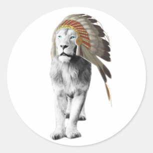 Lion Chief Runder Aufkleber