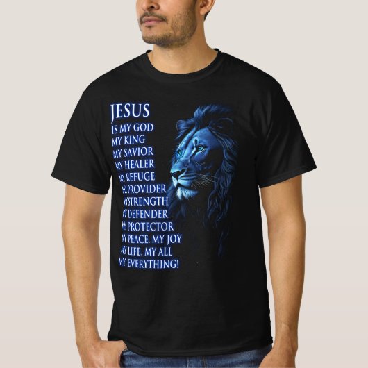 Lion Christlich Jesus ist mein Gott König Gott Err T-Shirt (Vorderseite)