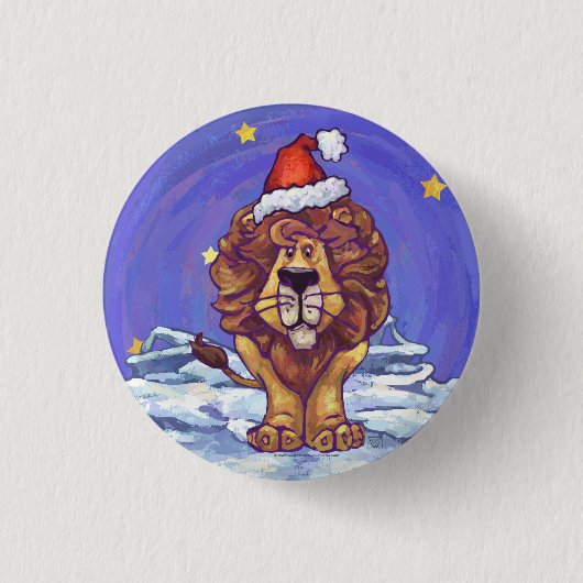 Lion Christmas Button (Vorderseite)