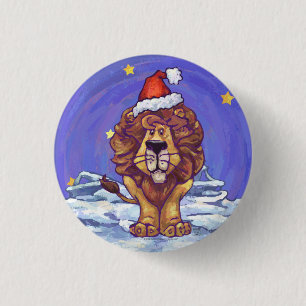 Lion Christmas Button