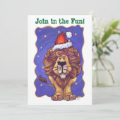 Lion Christmas Einladung (Stehend Vorderseite)