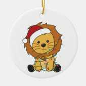 Lion Christmas Snow Winter Animals Lions Adult Clo Keramik Ornament (Vorne)