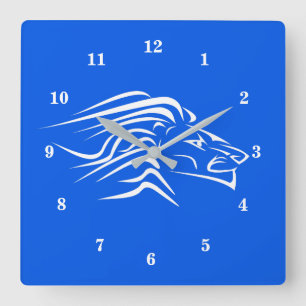 Lion Clock - Your Colors Quadratische Wanduhr