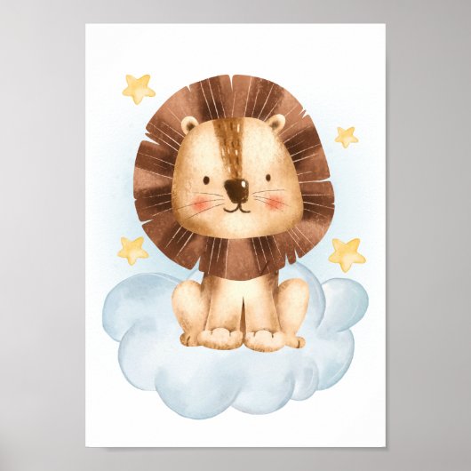 Lion Cloud Kinderzimmer Poster Kids Room Print (Vorne)