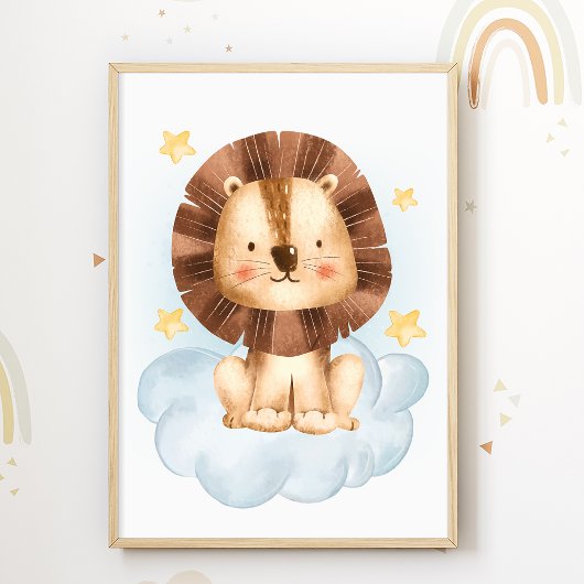 Lion Cloud Kinderzimmer Poster Kids Room Print