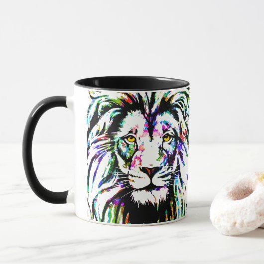 Lion Coffee Tasse - Lion Head Coffee Cup (Mit Donut)