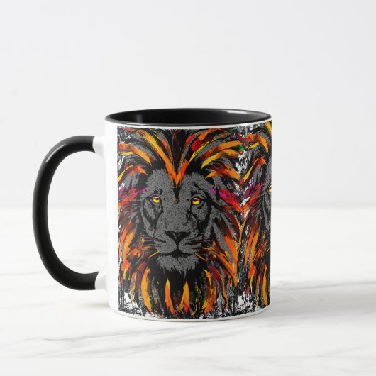Lion Coffee Tasse | Orange Lion Head Illustration (Links)