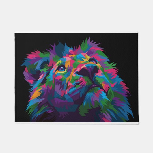 Lion Colorful Lion Head Fußmatte (Vorderseite)