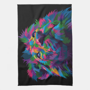 Lion Colorful Lion Head Geschirrtuch
