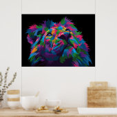 Lion Colorful Lion Head Poster (Küche)