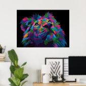 Lion Colorful Lion Head Poster (Heimbüro)
