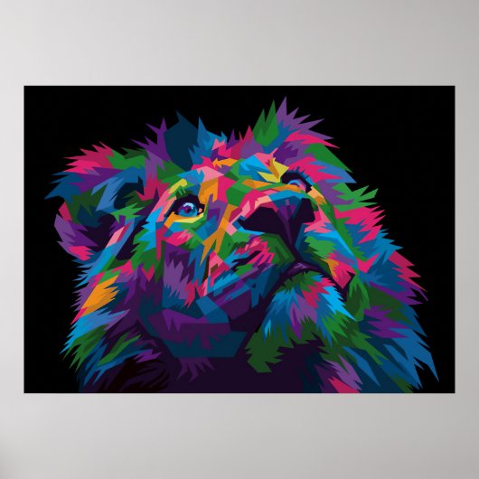 Lion Colorful Lion Head Poster (Vorne)