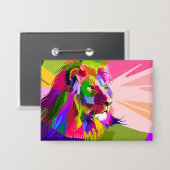 Lion Colorful Prismatischer Pop Art Design-62501 Button (Vorderseite/Rückseite)